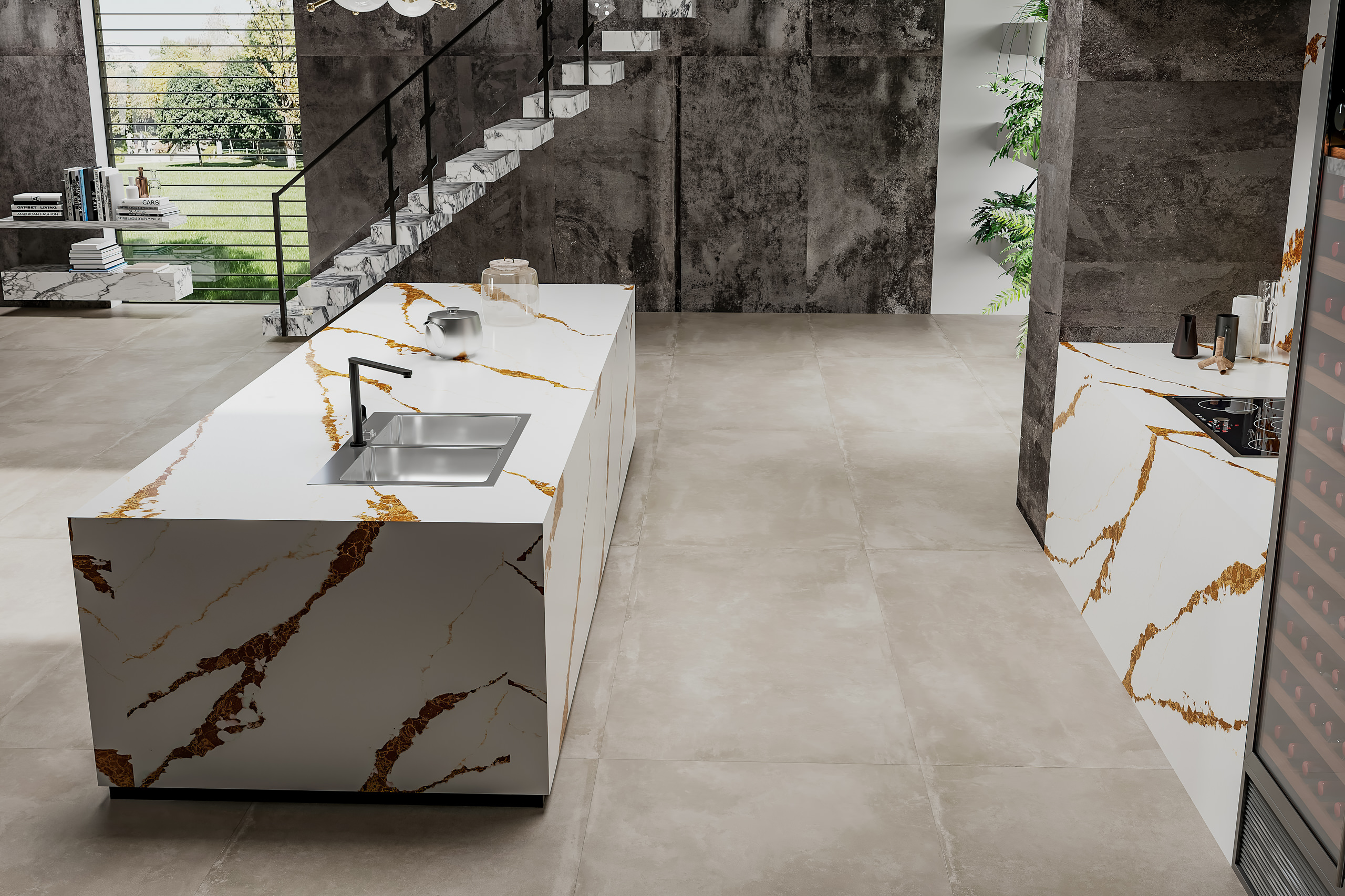 Glitter Lava kitchen london by Planet Marble