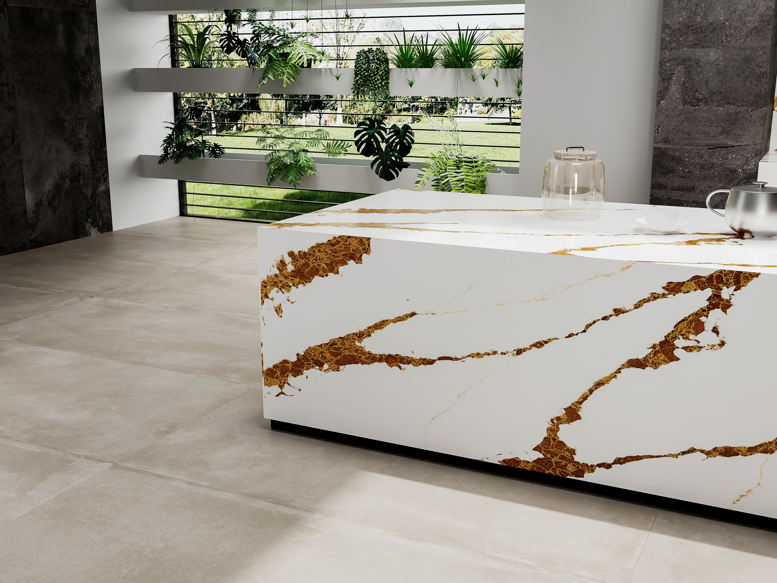 Glitter Lava kitchen london by Planet Marble